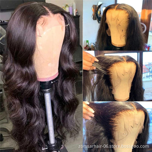 FREE ship Wholesale 180 Density HD lace front wig body wave 100 Brazilian Virgin Hair closure human hair wigs for black women
